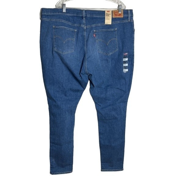 Levi’s 720 High Rise Super Skinny Jeans Blue Medium Wash Distress Destroy - Picture 2 of 6